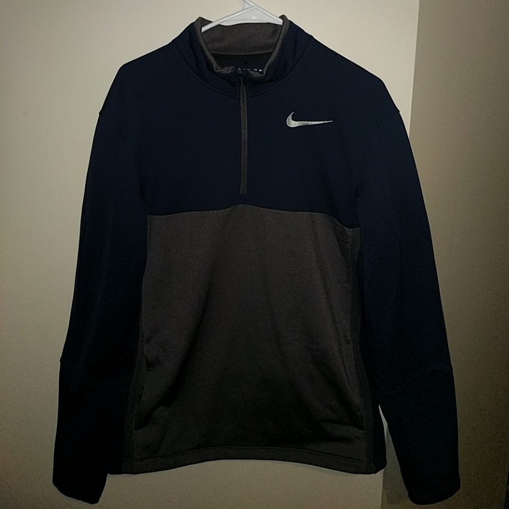 Navy and Grey Nike Quarter Zip